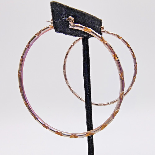 Two tone hoop earrings - two,